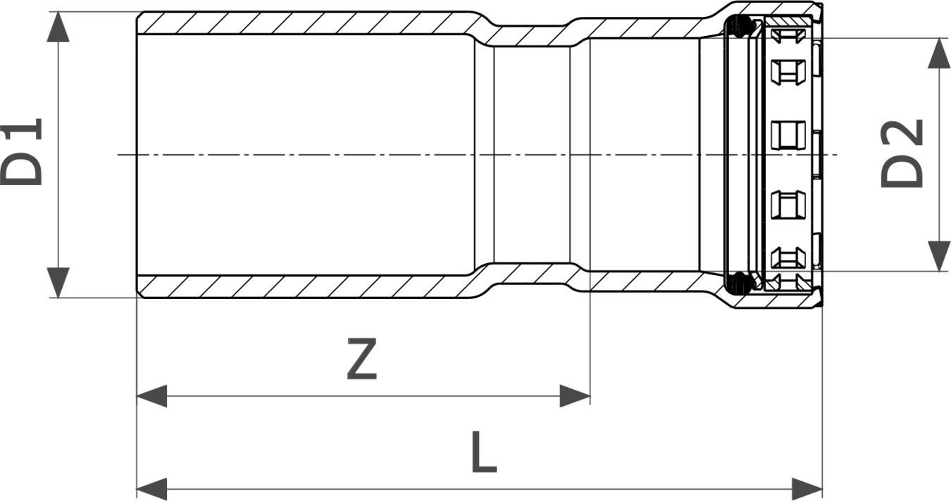 695 453 Модель 4215.1 Трубопроводные системы  Megapress  Редукционные переходники Santreyd  - Вид №3