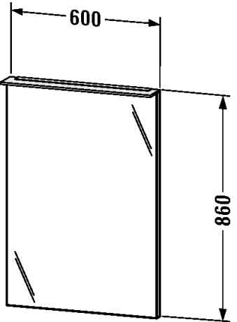 XL749207575 Зеркало с подсветкой X-Large #XL7492 600 x 36/105 мм Лен, декор Duravit - Вид №1