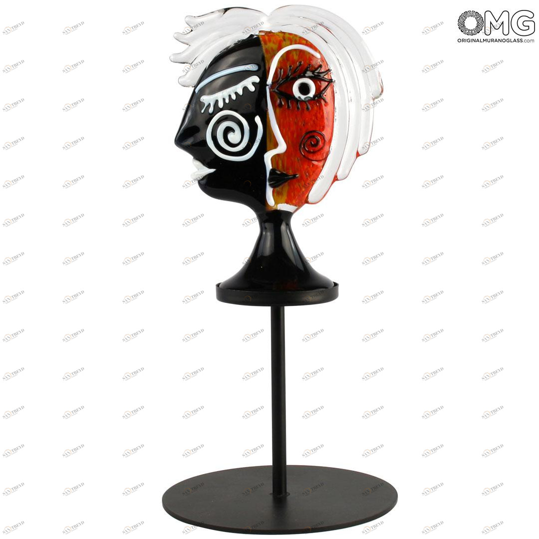 4415 ORIGINALMURANOGLASS Статуэтка в стиле Пикассо - Красная - муранское стекло OMG 3 см 