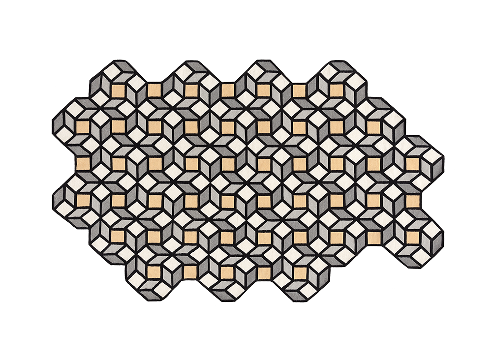 100423 Ковер Rhomb Yellow 195x314 GAN Parquet - Вид №1