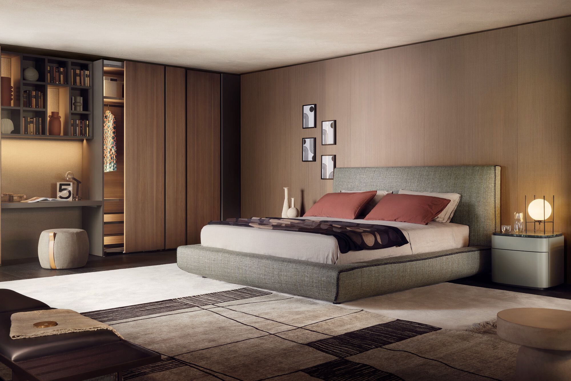 Кровать для хранения ткани с мягким изголовьем Lema Колыбельная ARCH-00084981 - Вид №3