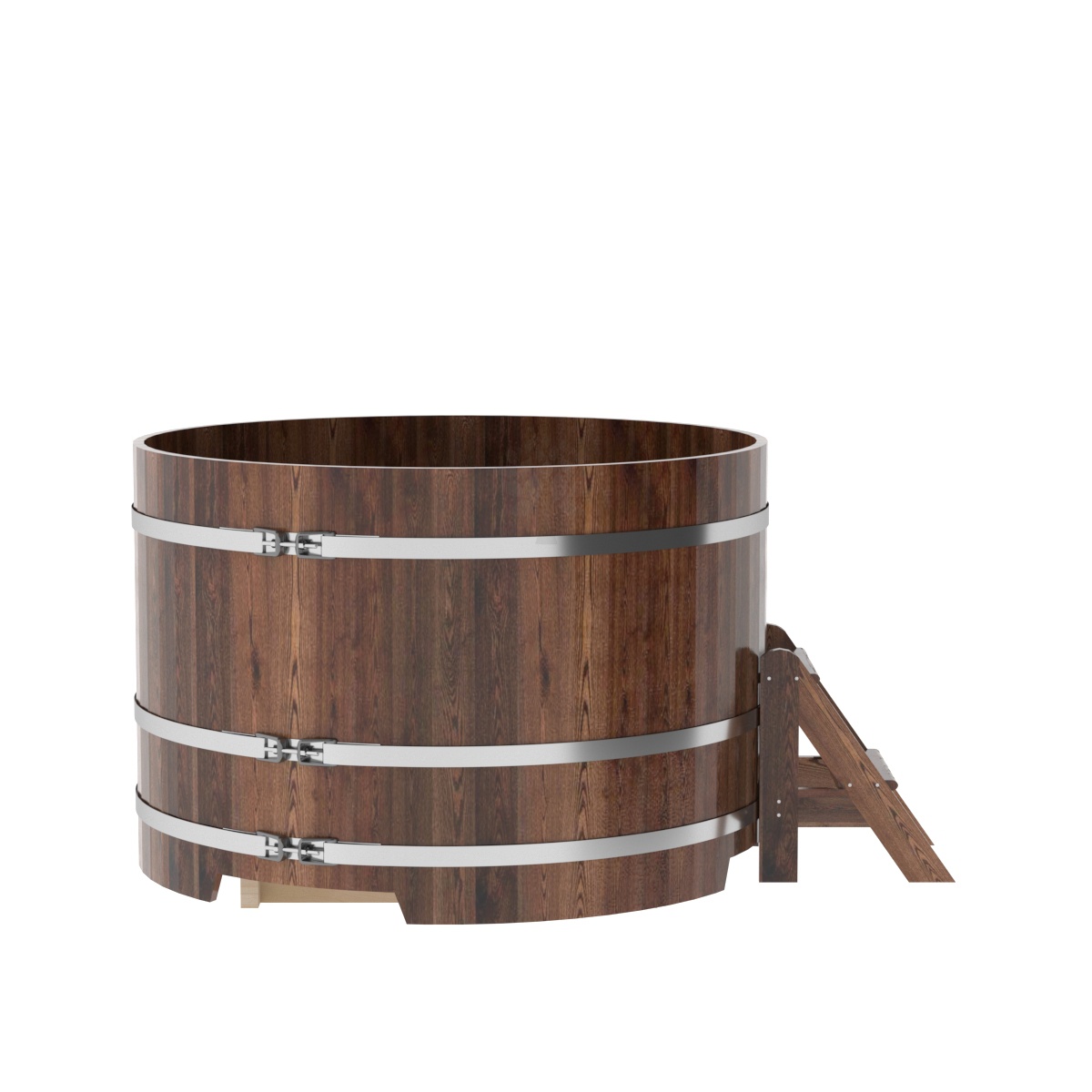 1204 Купель круглая из лиственницы d=1,50х1,0 морёная премиум Alyarus  - Вид №2