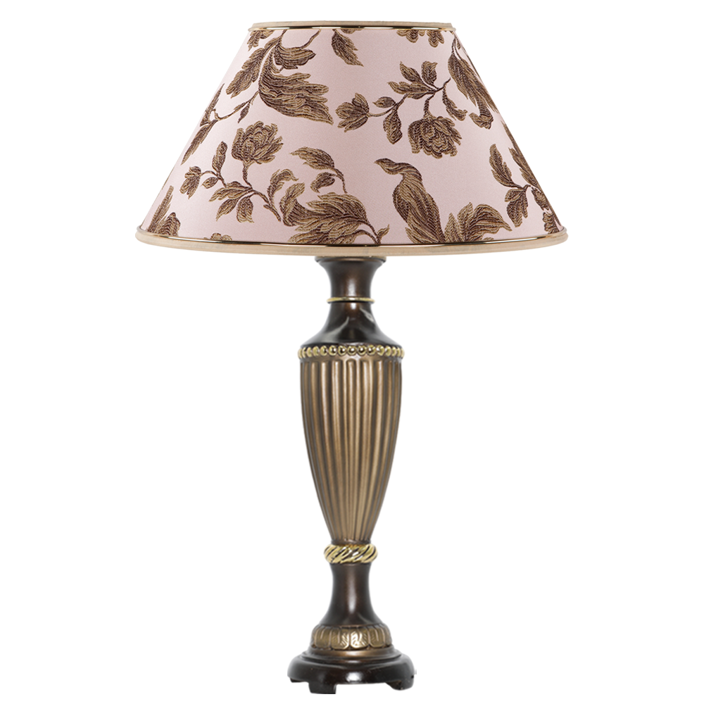 32004,34051 Настольная лампа Ваза Ребристая Бронза Маргарита Персик BOGACHO 4627138210574, 4627138151662