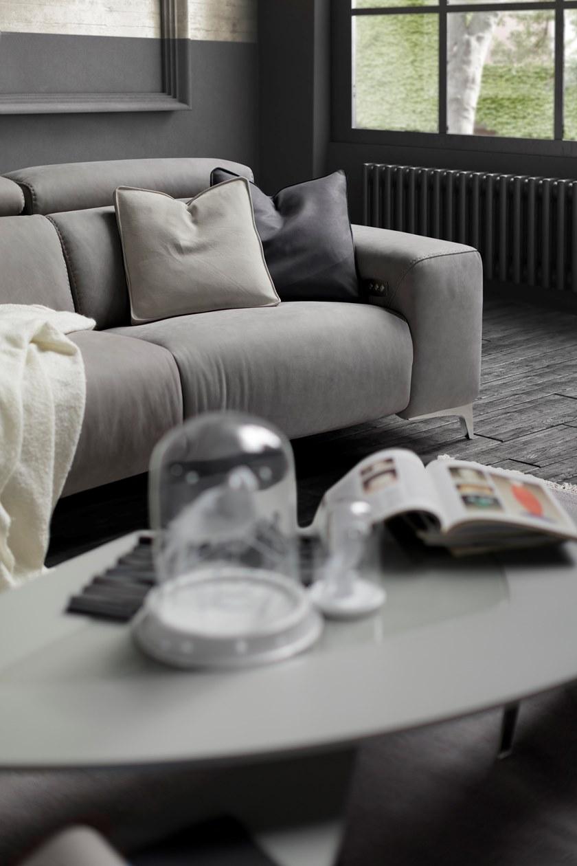 Rossini Sofas Секционный изогнутый кожаный диван с регулируемой спинкой sun-id-1436695 - Вид №2