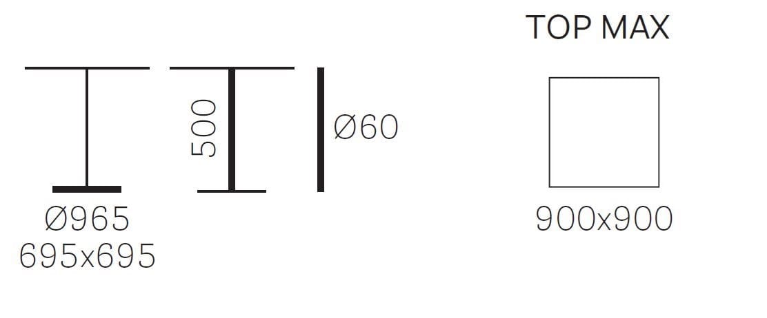 Квадратный стол со спицами Pedrali Ypsilon ARCH-00120597 - Вид №3