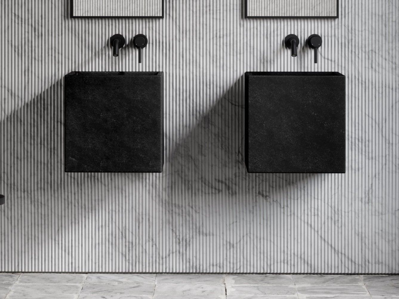 Мраморная квадратная одиночная подвесная раковина LUSSO CINO ARCH-00112014