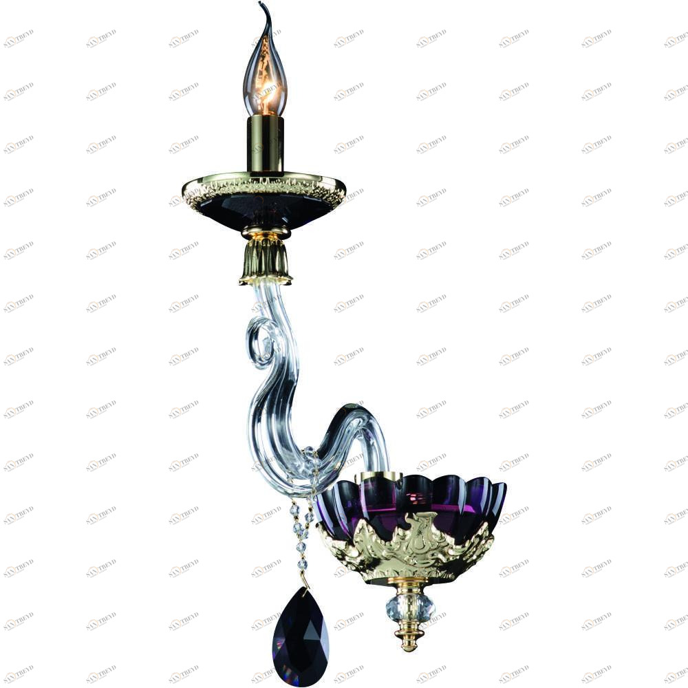 Бра Divinare Simona 5125/12 AP-1 DIVINARE СВЕЧА 078875 Прозрачный;фиолетовый 