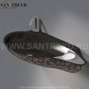 L235T0R1V4..401P Подвесная раковина настенная овальная A. e T. Italia SPOT черная