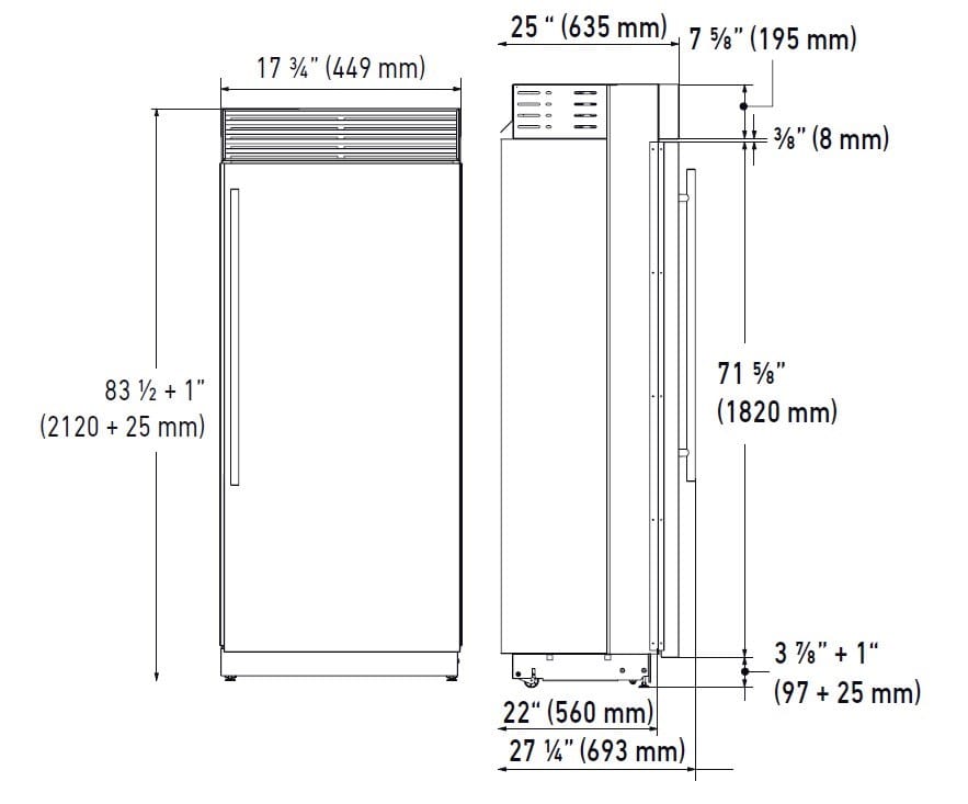 Встраиваемый вертикальный морозильник no frost FHIABA X-Pro ARCH-00042276 - Вид №2
