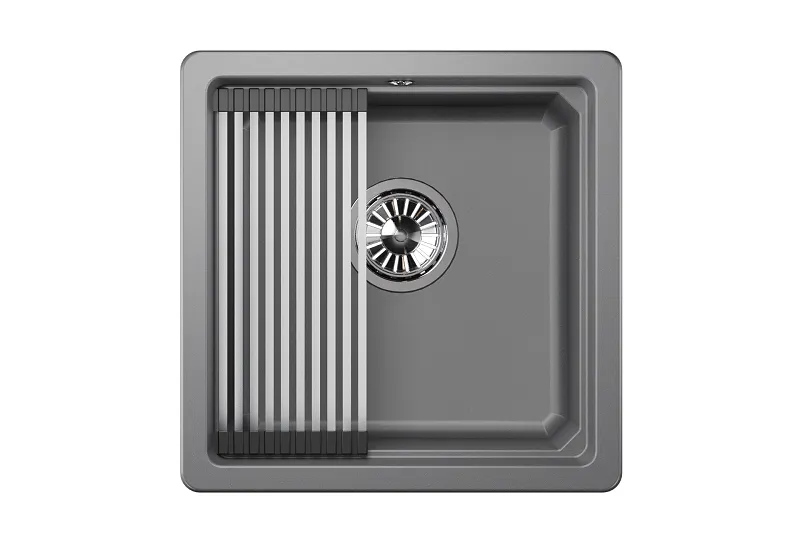 KS-4501U, АЛЮМИНИУМ, кухонная мойка, кварц GRANULA Kitchen Space 4501U-ST292 - Вид №1