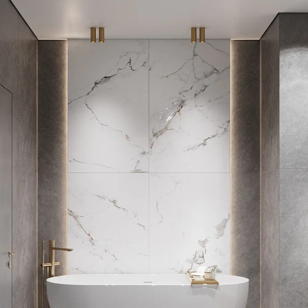 Глазурованный керамогранит Galaxy Statuario 80x160 см 2.56 м² матовый цвет белый 89460217 STLM-2061391 Santreyd CARVING