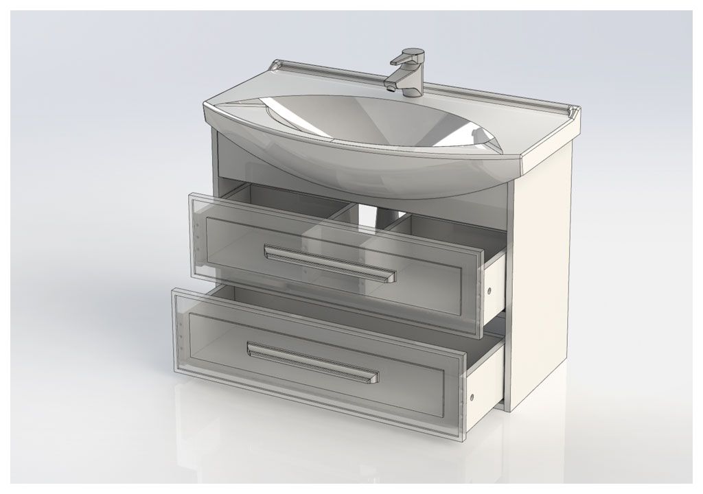 Тумба с раковиной Aquanet Остин 85 дуб кантербери/белый 0020090800175448 - Вид №4