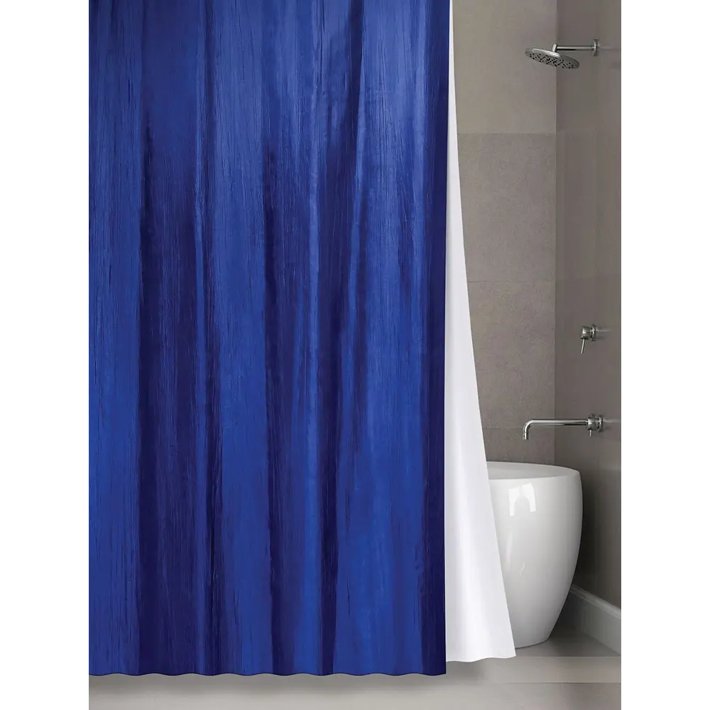 Штора для ванной Bath Plus Органза 180x200 см полиэстер цвет темно-синий Шторы Двойные STLM-2079511 - Вид №7