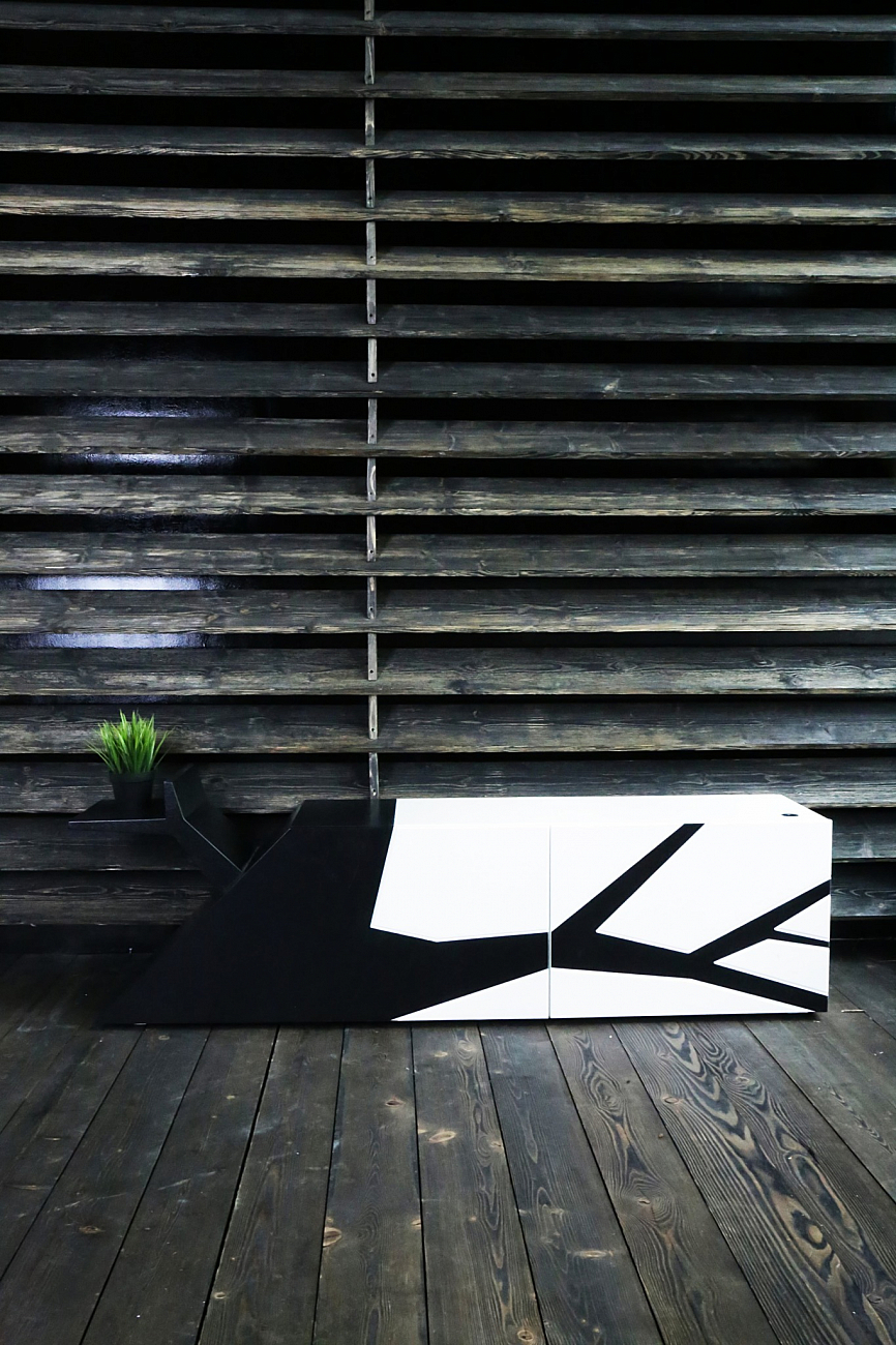 Тумба под телевизор дизайнерская орех, бежевая эмаль "Лория" от Odingeniy ODINGENIY  178291 Бежевый;коричневый  - Вид №6