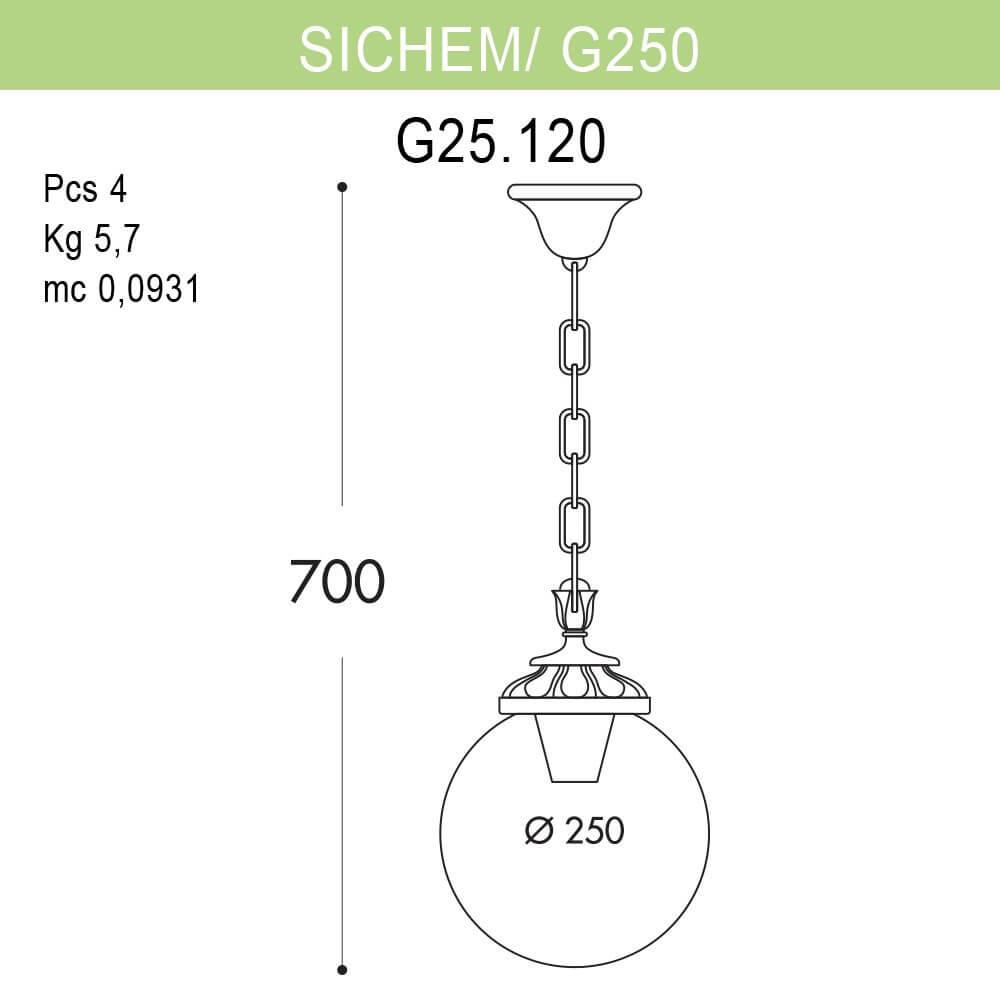 Уличный подвесной светильник Fumagalli Sichem/G250 G25.120.000.AYE27 FUMAGALLI SICHEM, G250 273215 Черный  - Вид №1