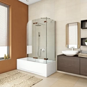 Шторка на ванну 160x160 GV-863CP прозрачное стекло 6 мм GUTEWETTER TREND PEARL