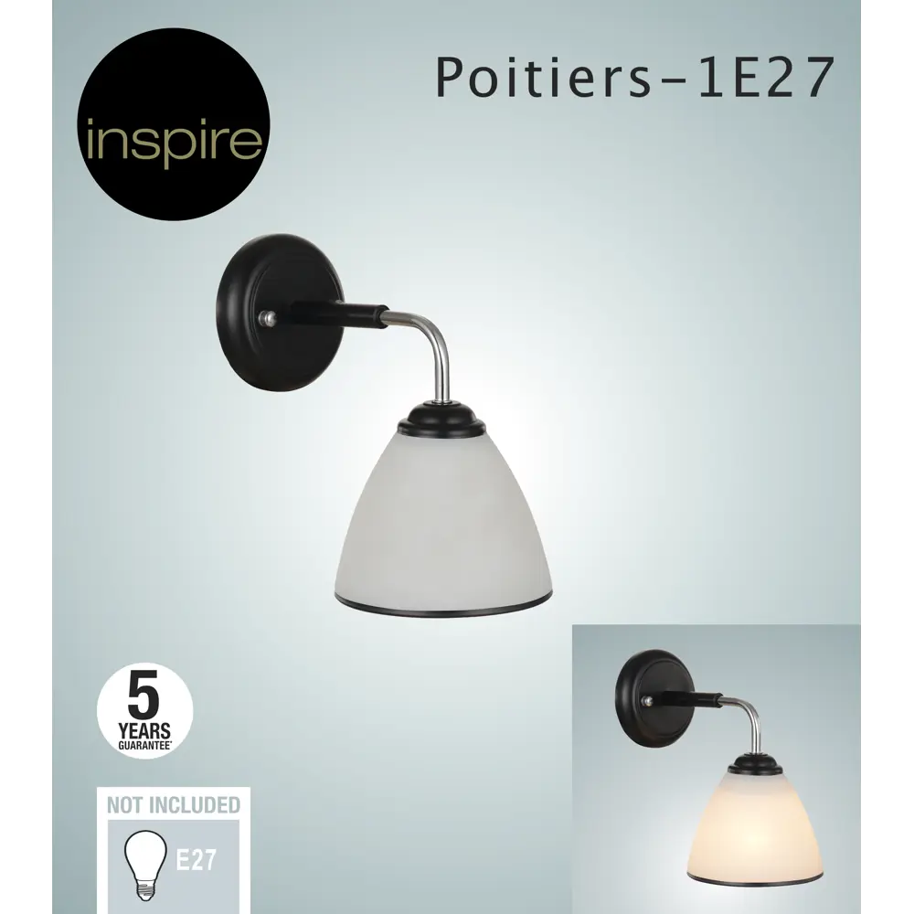 INSPIRE Poitiers - настенное бра с текстурным стеклом для стильного интерьера 85113386 STLM-0058963 - Вид №6