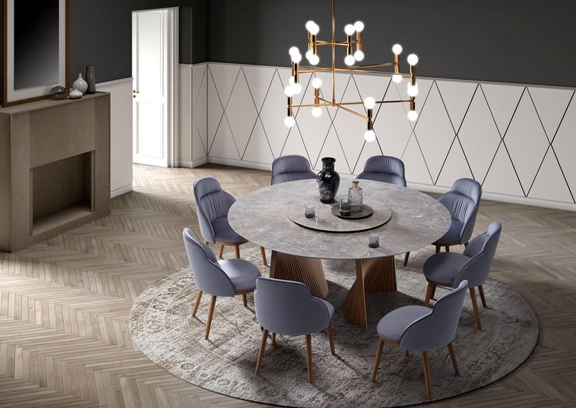 Natisa Круглый керамический стол с ленивой сьюзан sun-id-1349986 - Вид №2