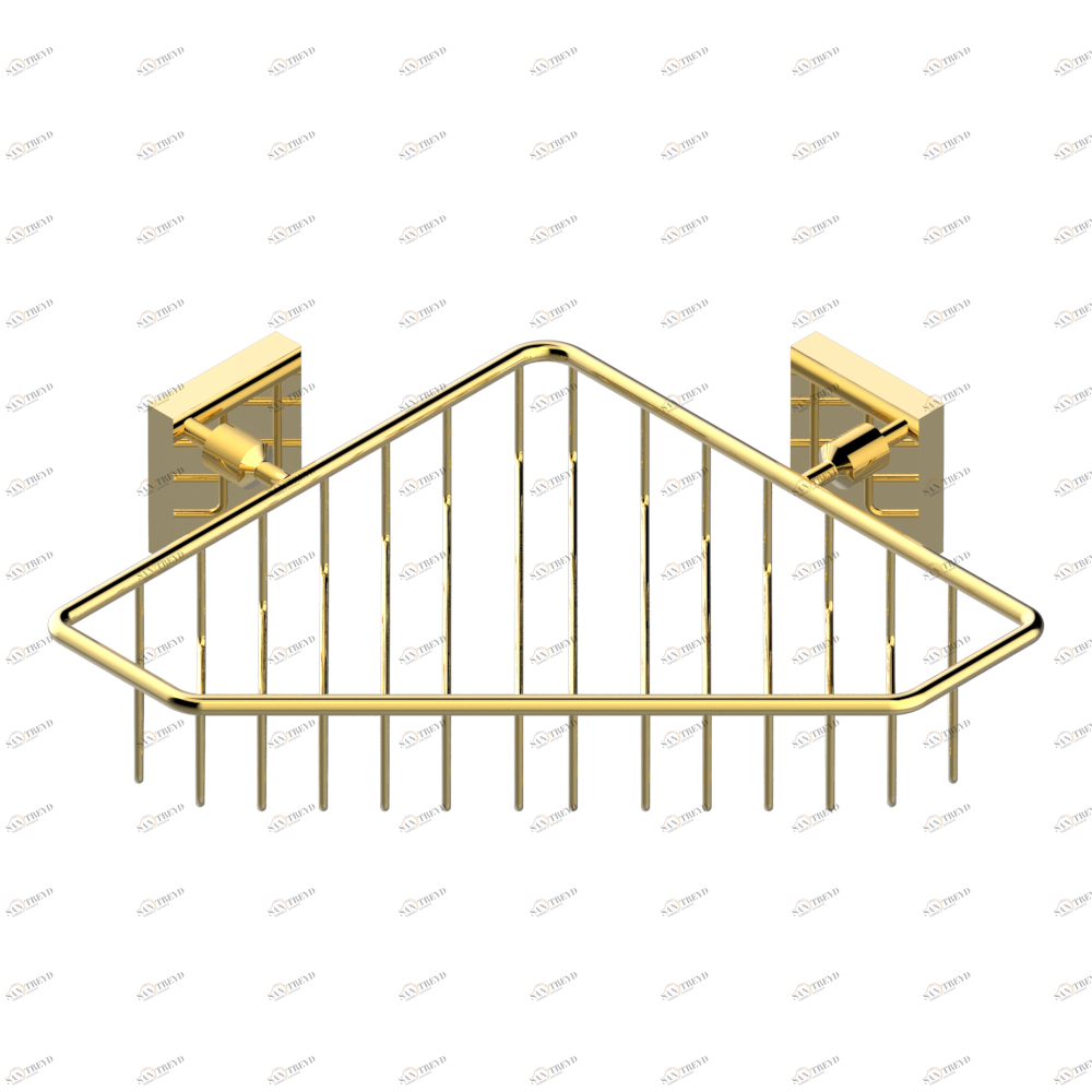 A60-3623 Мыльница-сетка большая угловая с фланцами 200 x 200 мм Thg-paris Marina c чёрным ониксом Золото A60-3623 CAT.F