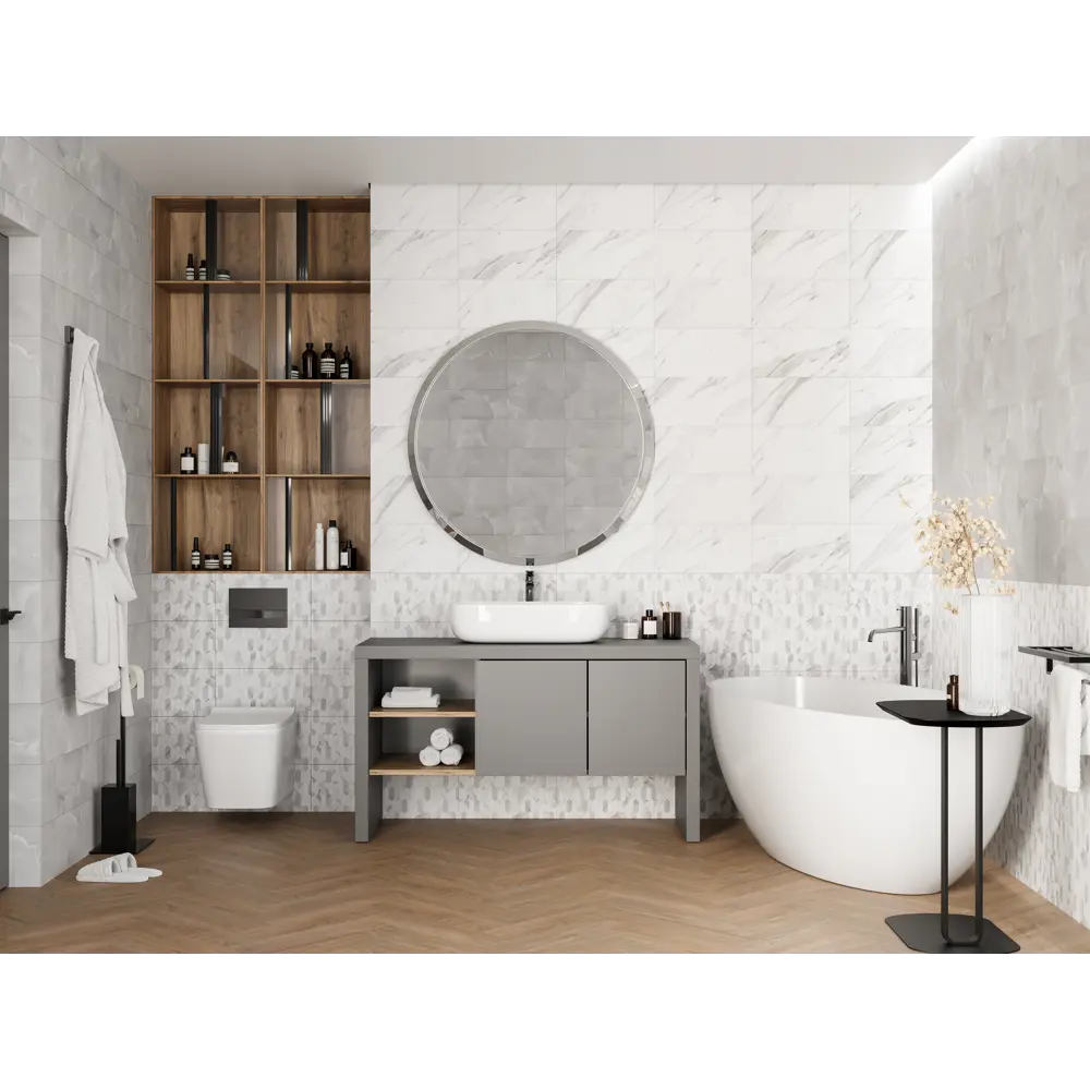Плитка настенная Mersey Calacatta 20x40 см 1.2 м² матовая цвет серый 89364577 STLM-2090216 Santreyd - Вид №9