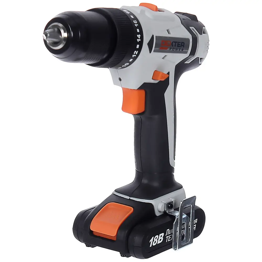 Дрель-шуруповерт аккумуляторная ударная Dexter Power CDI219LD.1, 18 В Li-ion 2 Ач STLM-2194729