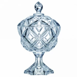 Ваза стеклянная с крышкой прозрачная 27 см TO4ROOMS LA GARENNE-COLOMBES 00-3893512 Прозрачный