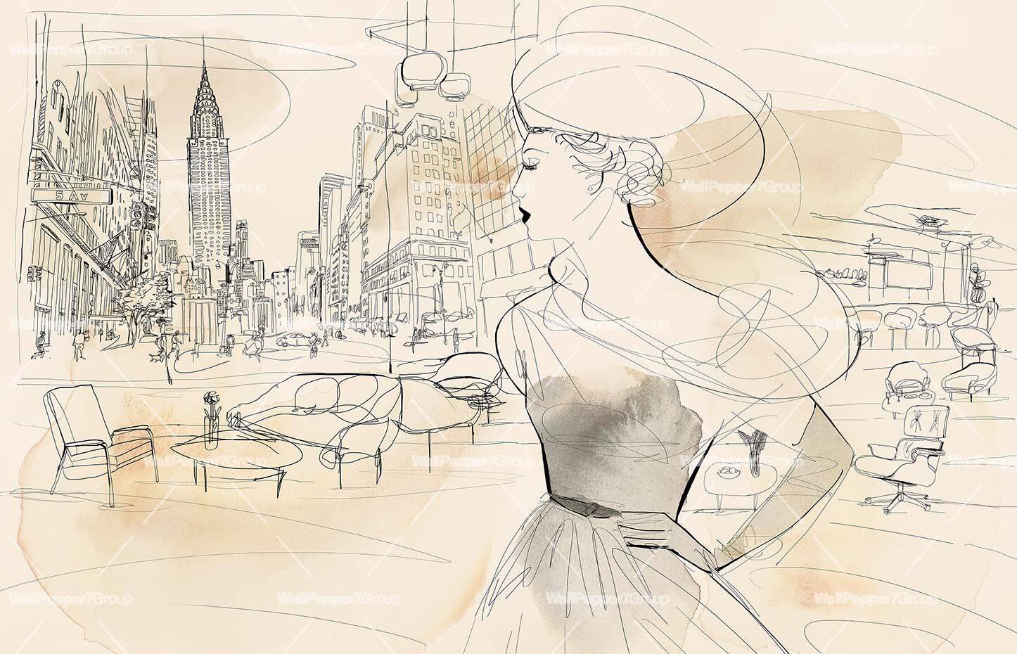 Carta da parati multicolor, PVC free, eco-friendly, lavabile WallPepper нюансы ARCH-00124372 - Вид №2