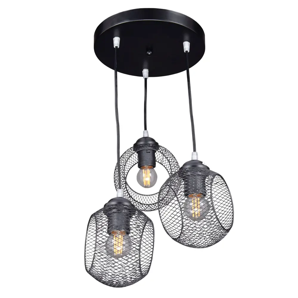 Светильник подвесной Эйр РС21386 3 лампы 10 м² цвет черный РОССВЕТ STLM-2107330 - Вид №2