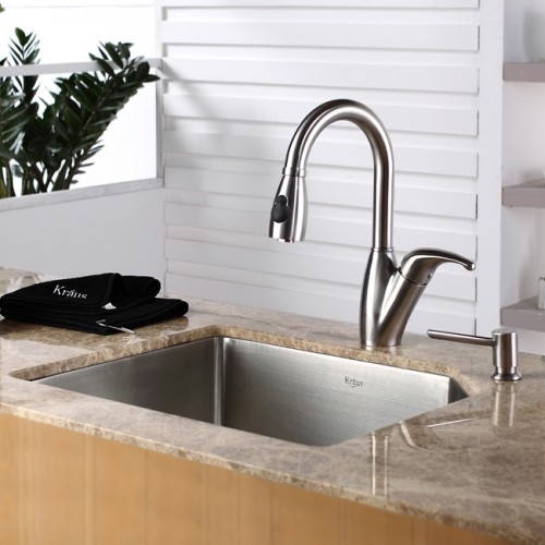 KHU121-23-KPF2121-KSD33BN Накладная раковина на столешницу  прямоугольная Krausru  - Вид №7