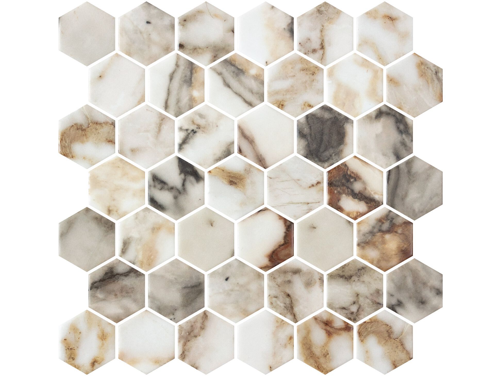 Стеклянная мозаика Onix Высококлассный мрамор Hex XL ARCH-00068751