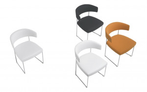 102464 Стул белый металлические ножки Andreu World Tauro