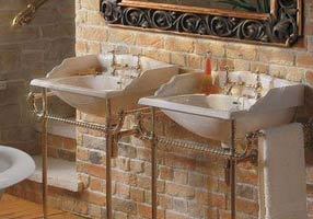 Gentry Home Таз большой белый Victorian Синий узор GH101336 - Вид №1