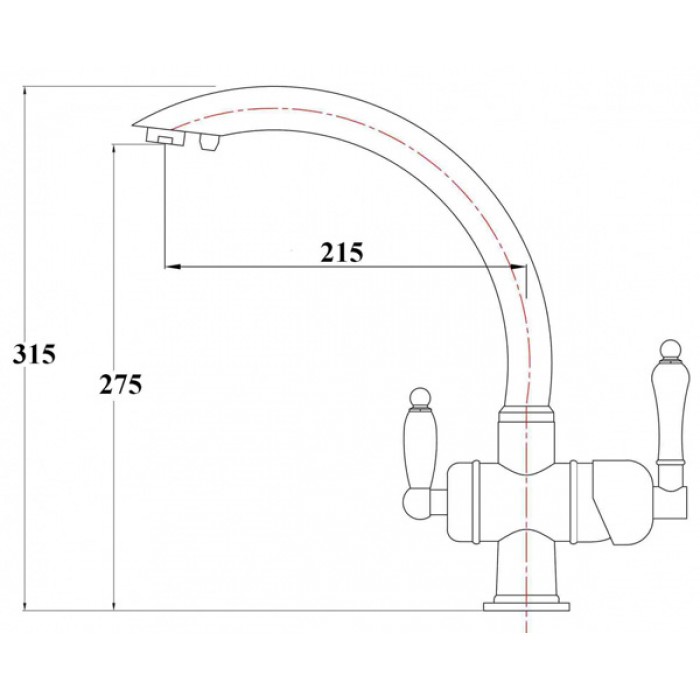 Zorg ZR 327 YF Chrome-black Смеситель для кухни Zorg 315х215 мм  - Вид №2