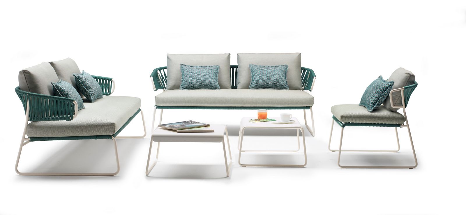 2-местный садовый диван в Sunbrella® и морской веревке S-CAB Lisa ARCH-00027211 - Вид №1