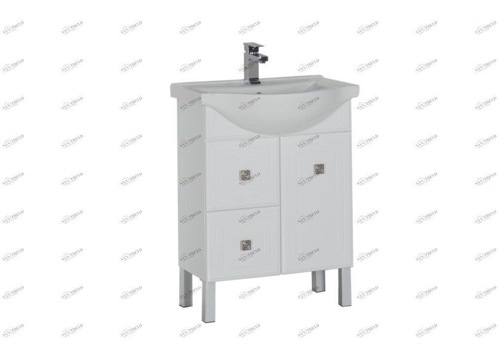 Тумба с раковиной Aquanet Стайл 65 белый (1 дверца 2 ящика) 0018149800177618