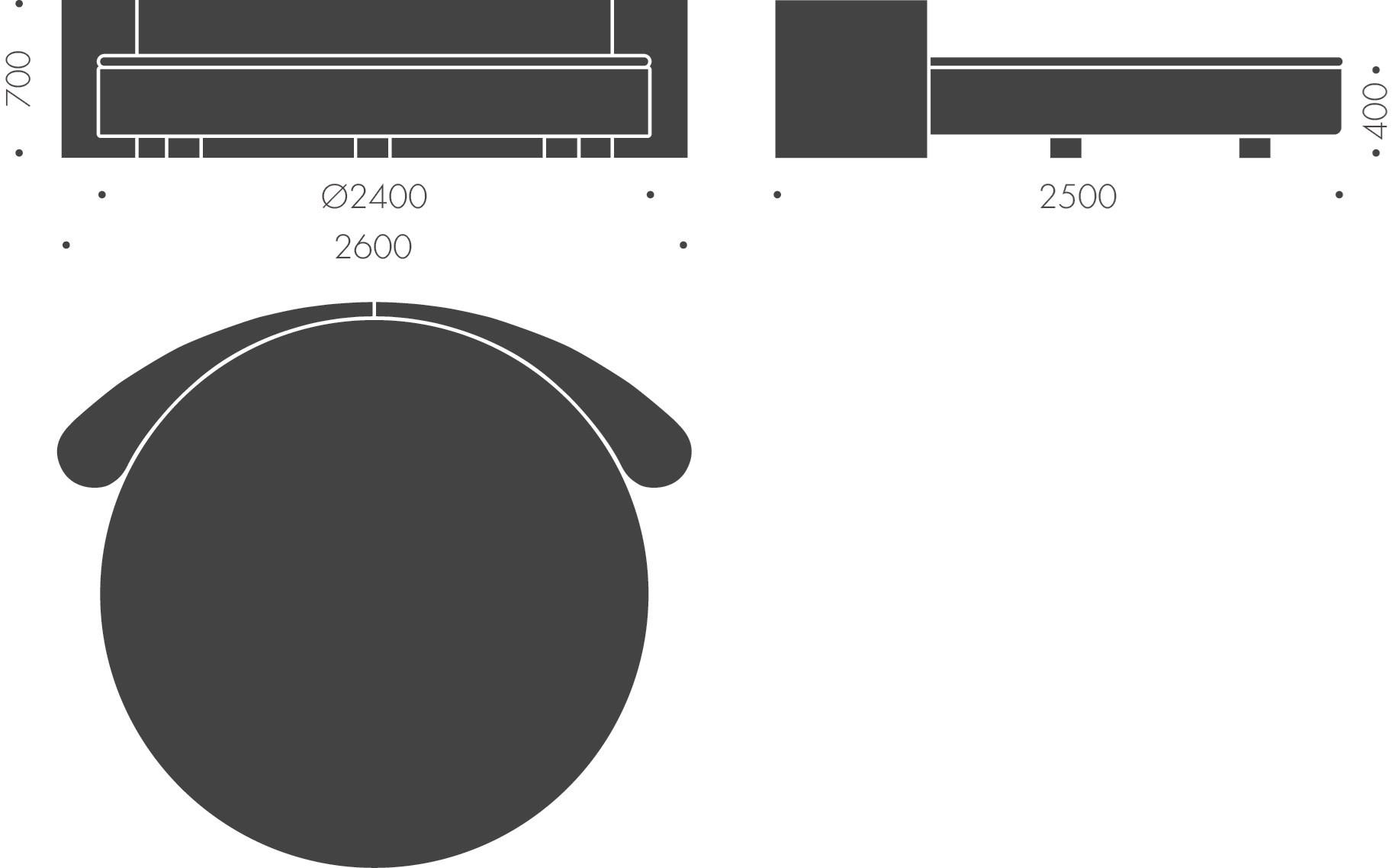 Heavens Круглая тканевая кровать с мягким изголовьем sun-id-1389395 - Вид №3