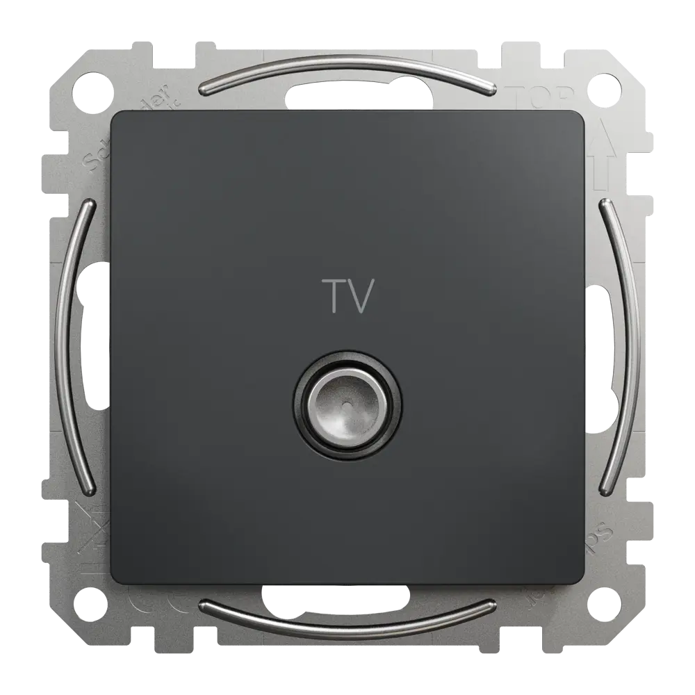 Розетка телевизионная оконечная встраиваемая Systeme Electric SednaDesign, цвет антрацит STLM-2033204
