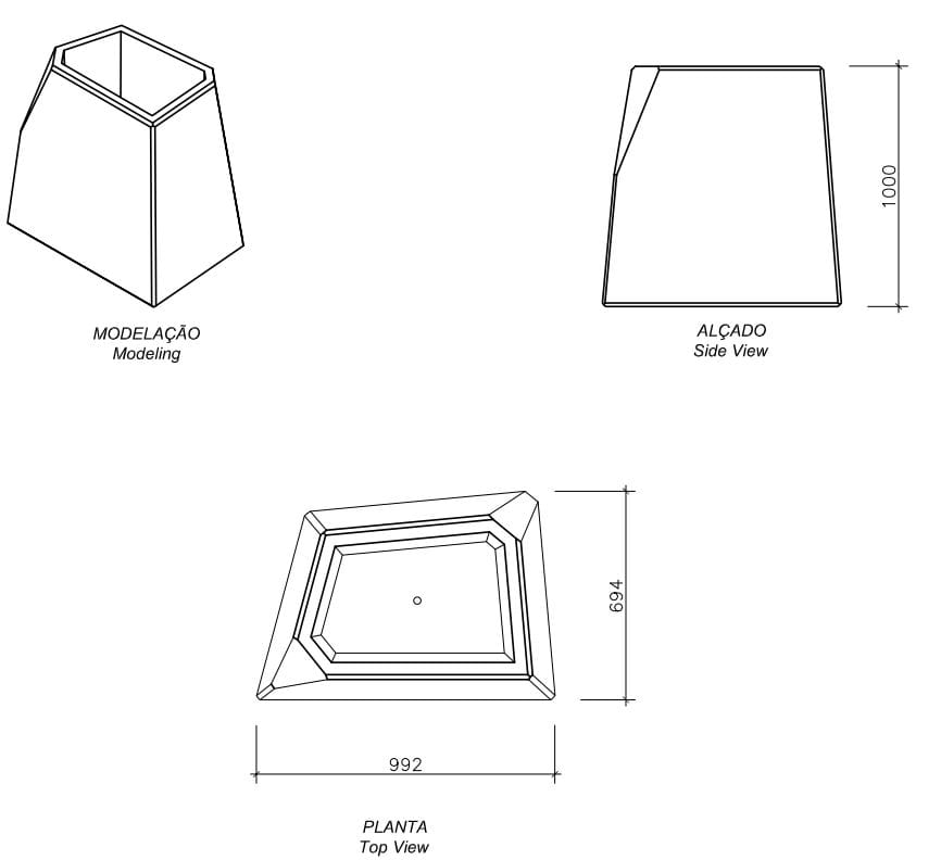 Высокая квадратная бетонная сеялка amop Cru ARCH-00109144 - Вид №1