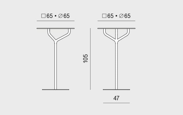 Высокий круглый стол в HPL для контракта Viganò Джек ARCH-00017474 - Вид №1
