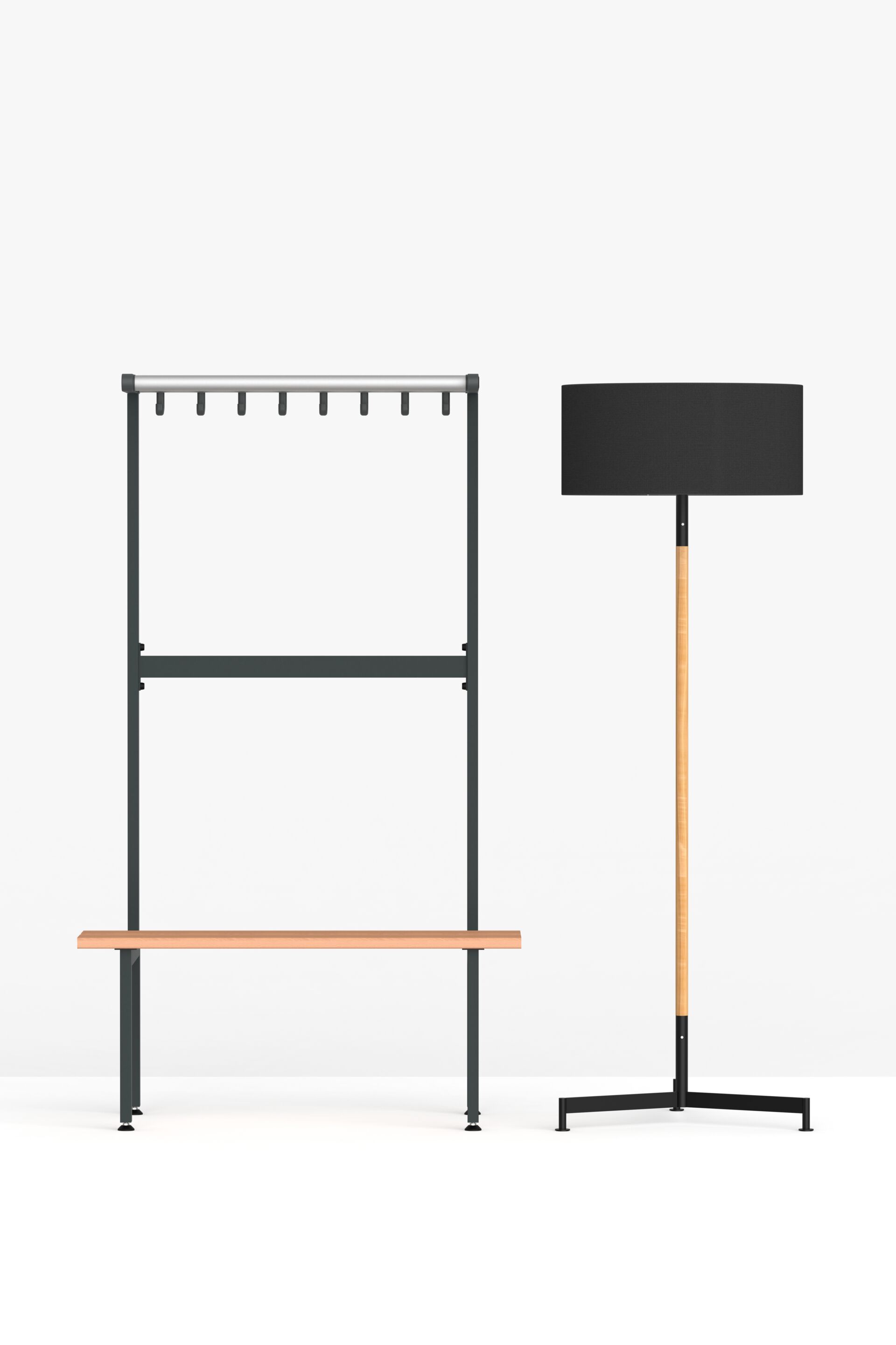 Напольная лампа из ткани и ясеня FUNCTIONALS STOKLAMP ARCH-00089447 - Вид №11