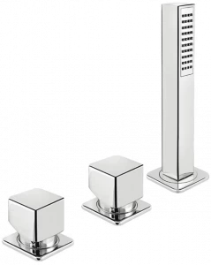 Fir Italia Смеситель для ванны с ручным душем на 3 отверстия с раздельными розетками Daily cube 45 4531504