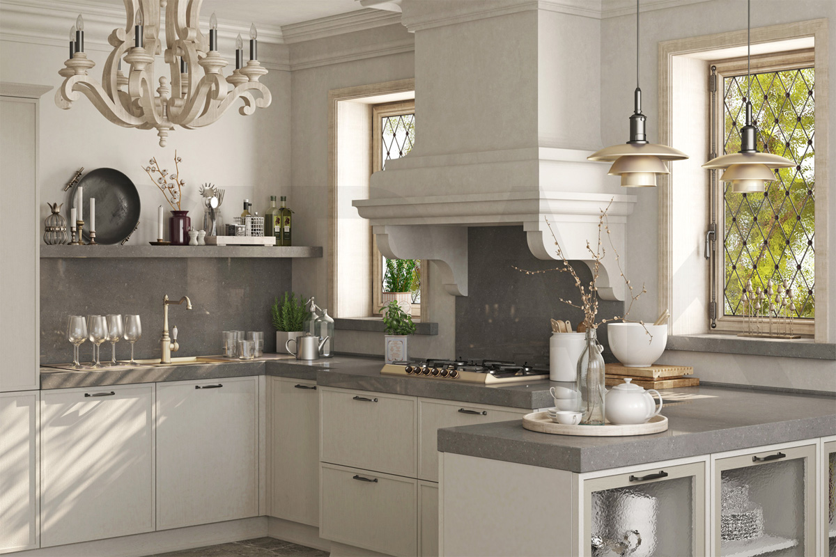 Фасады для кухни Женева Фрезеровка «Женева» Дуб Дайд Капучино №255 SIDAK SIST3475-8066 - Вид №1