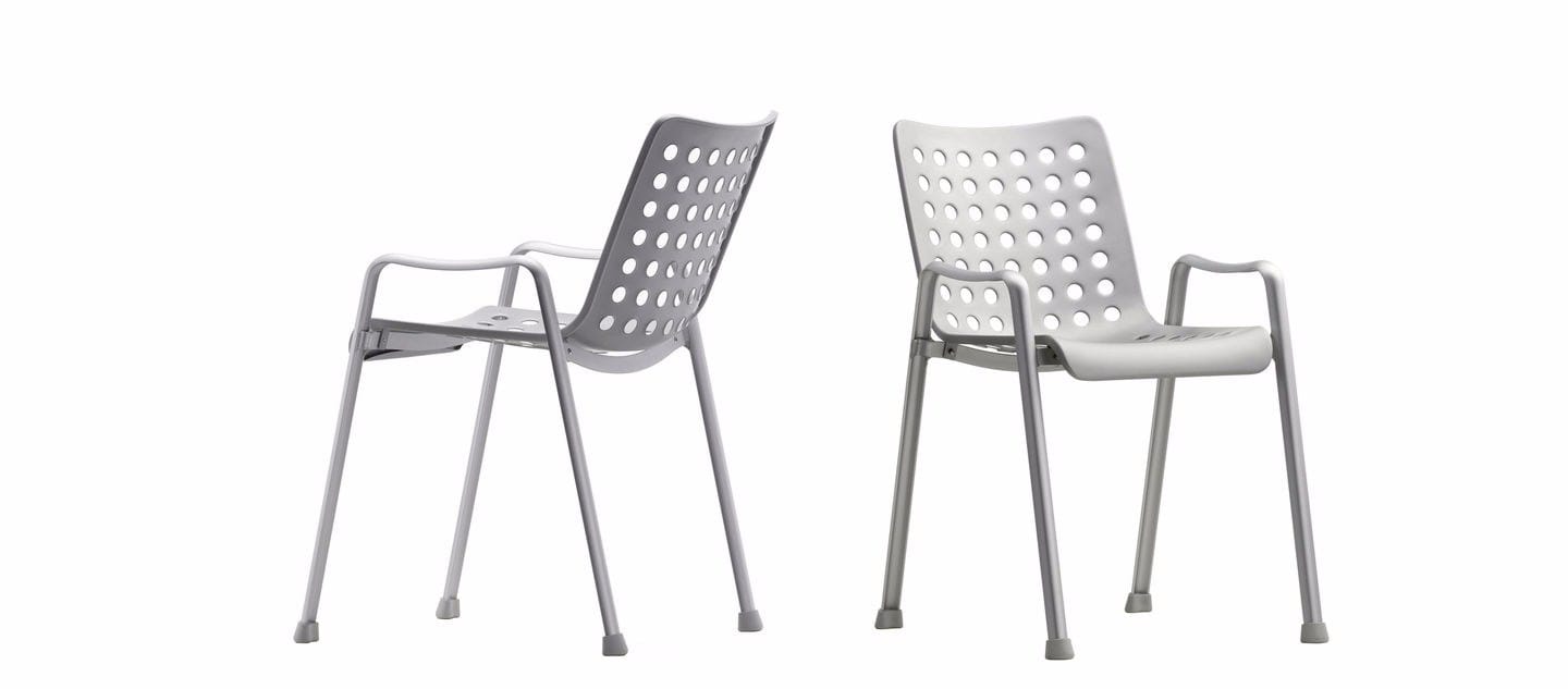 Алюминиевый штабелируемый стул с подлокотниками VITRA LANDI CHAIR ARCH-00028973 - Вид №1