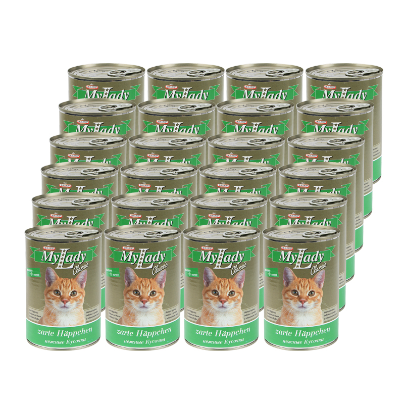 ПР0037897*24 Корм для кошек My Lady Classic кусочки в соусе, индейка, почки конс. 415г (упаковка - 24 шт) Dr. ALDER`s 