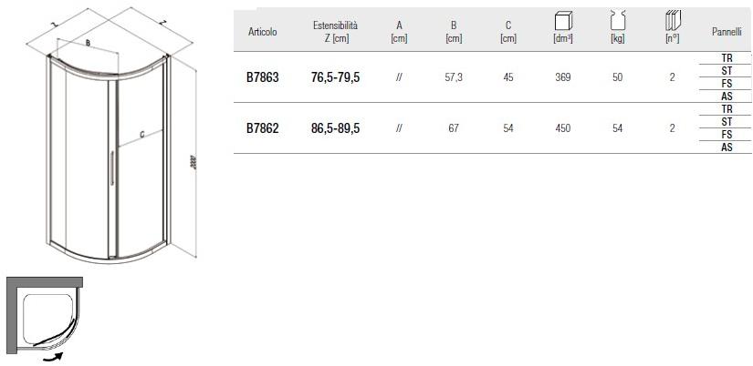 Samo Полукруглая душевая кабина с раздвижной дверью Eccelsa sun-id-1428250 - Вид №2