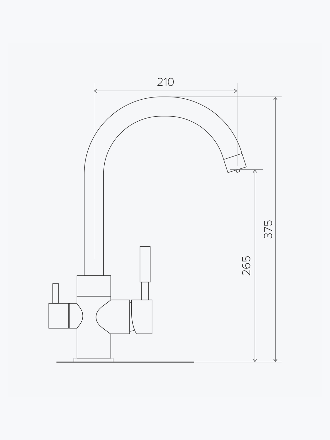 627703 Смеситель кухонный "Элара Дуо" в тон мойки Polygran  - Вид №1