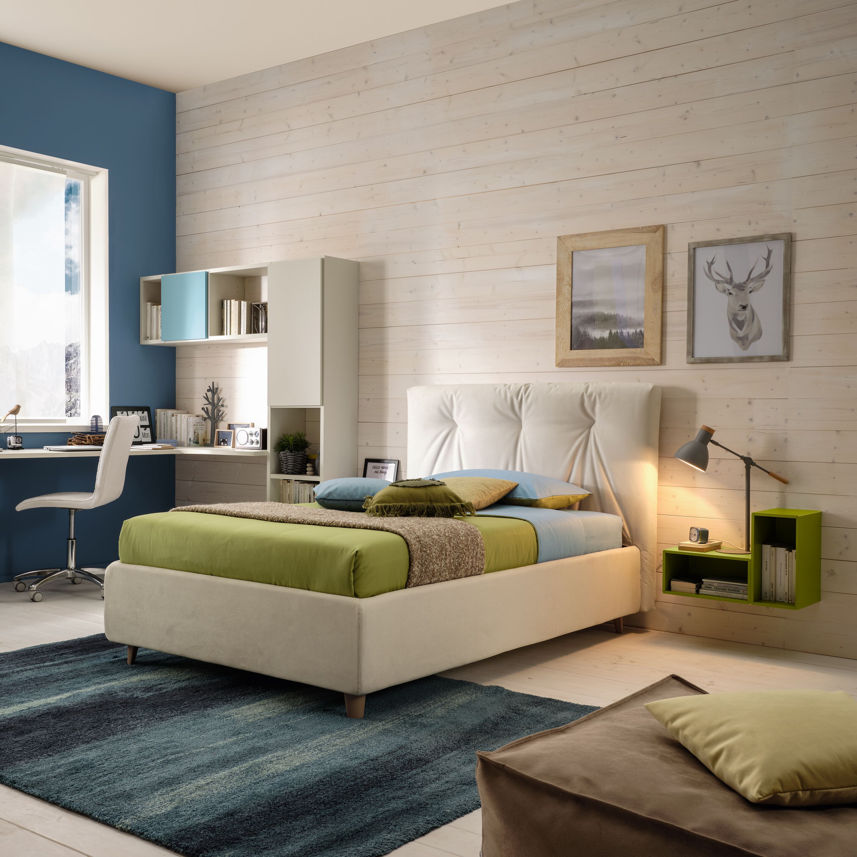 Спальня с раздвижным шкафом и мягкой кроватью Moretti Compact YC314 ARCH-00010281 - Вид №3