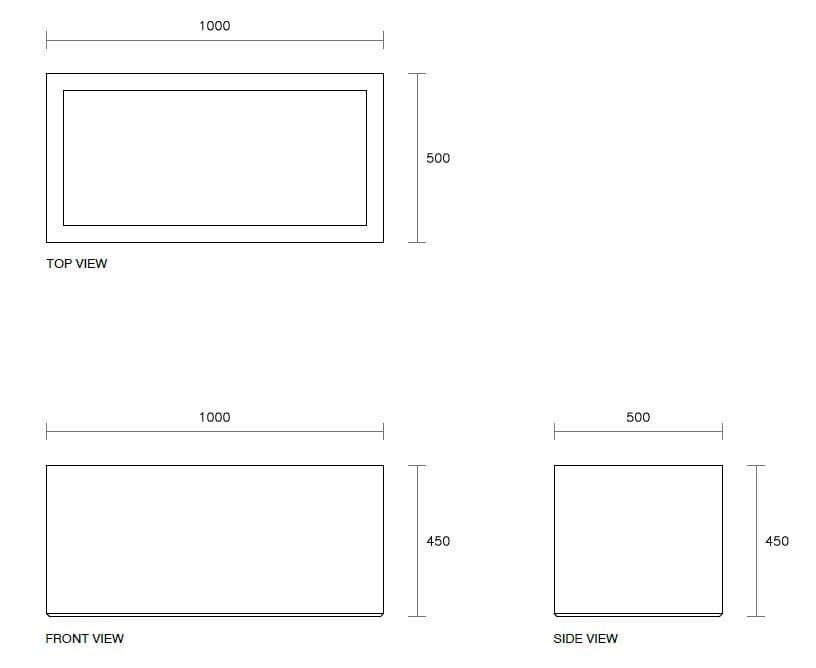 Плантатор из армированного волокном бетона SIT коробка ARCH-00001869 - Вид №2