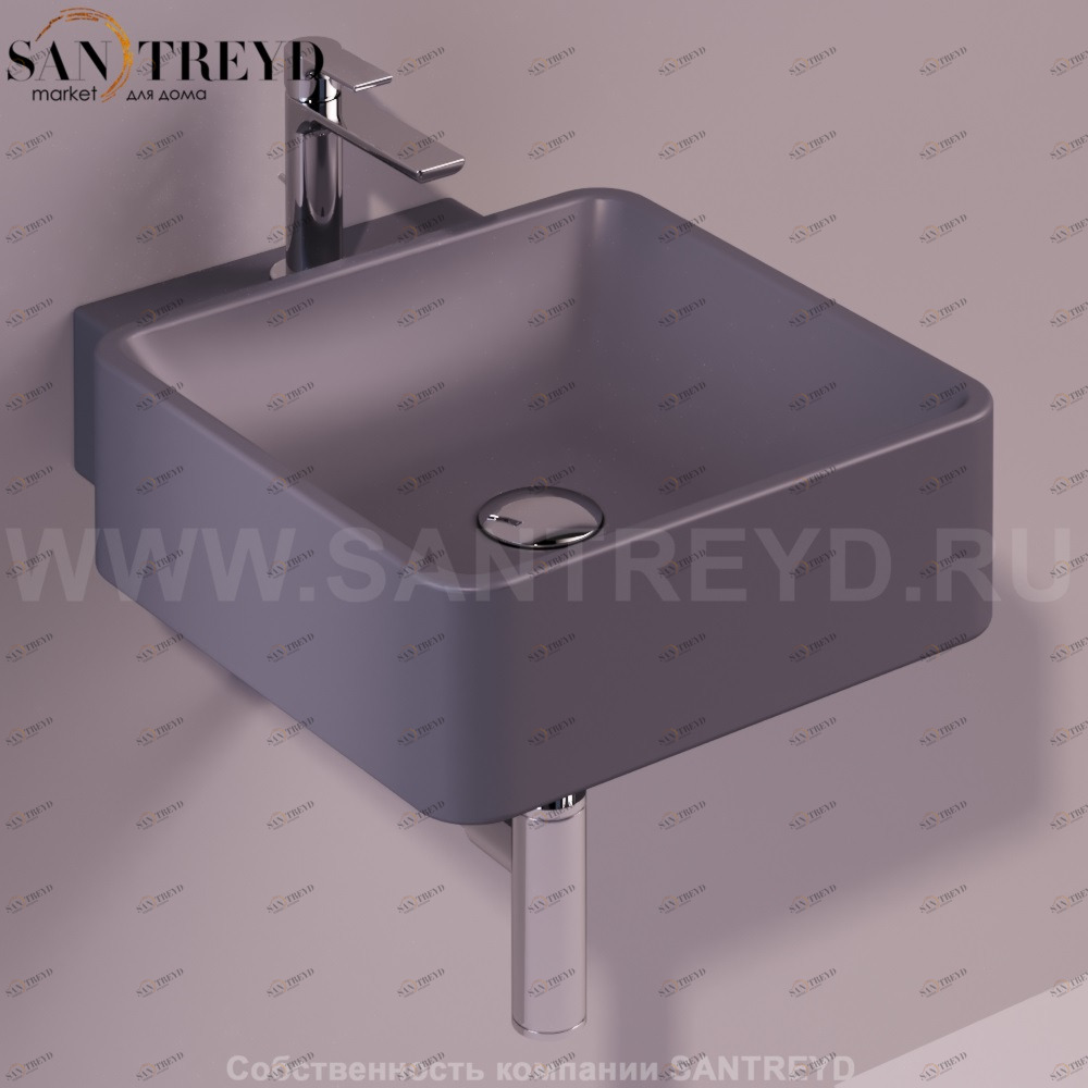 FL15ANTRACITEMATT Подвесная раковина настенная квадратная Simas Flow черная