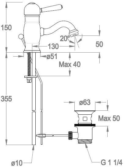 Fir Italia Смеситель для умывальника, однорычажный The outfit 7114105_2 - Вид №2